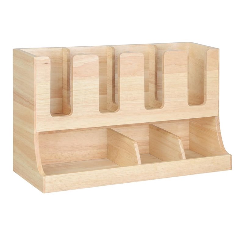 Organisateur de gobelets et condiments en bois d'h&eacute;v&eacute;a Olympia 450x405x240mm - Gastronoble - HX395