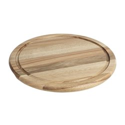 Planche ronde en bois d'acacia pour cloche de 280 mm - Gastronoble - HX399