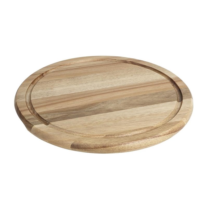 Planche ronde en bois d'acacia pour cloche de 280 mm - Gastronoble - HX399