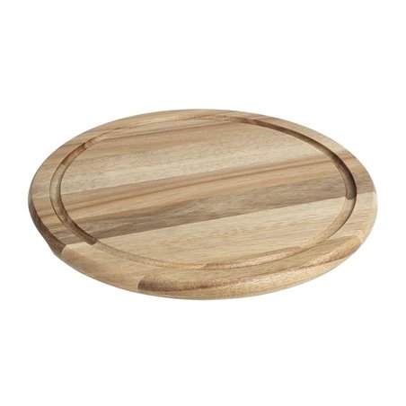Planche ronde en bois d'acacia pour cloche de 280 mm - Gastronoble - HX399