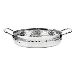 Plat double poign&eacute;e en inox martel&eacute; Olympia Table Presentation 125mm - Gastronoble - HY110