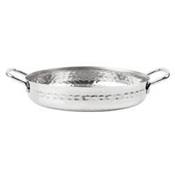 Plat double poign&eacute;e en inox martel&eacute; Olympia Table Presentation 180mm - Gastronoble - HY112