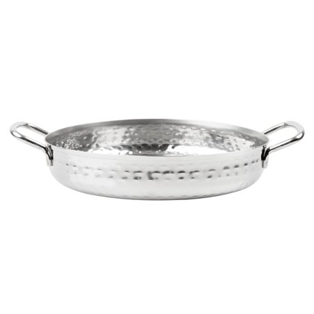 Plat double poign&eacute;e en inox martel&eacute; Olympia Table Presentation 180mm - Gastronoble - HY112