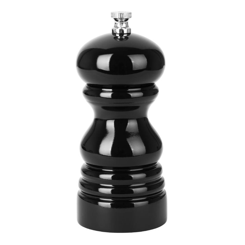 Moulin &agrave; sel ou &agrave; poivre Olympia en bois d'h&eacute;v&eacute;a 125mm noir - Gastronoble - DN651