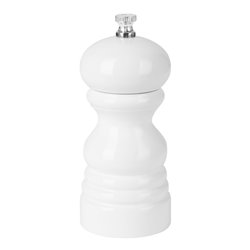 Moulin &agrave; sel ou &agrave; poivre Olympia en bois d'h&eacute;v&eacute;a 125mm blanc - Gastronoble - DN652