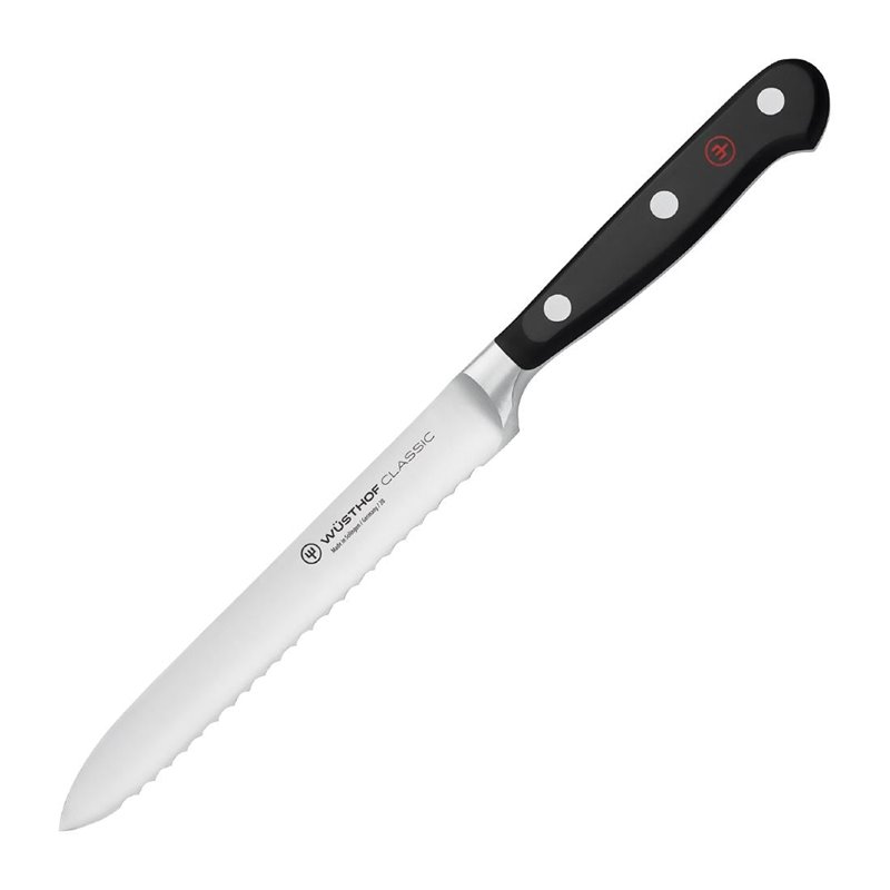 Couteau utilitaire dentel&eacute; W&uuml;sthof Classic 140mm - Gastronoble - FE453