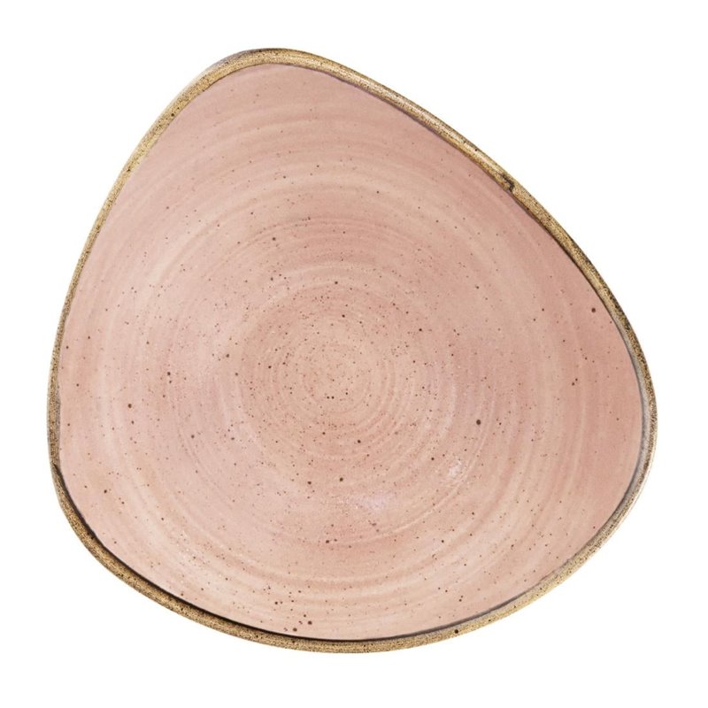 Bols triangulaires Churchill Stonecast Raw Terracotta Lotus 229mm (Lot de 12) - Gastronoble - CU659