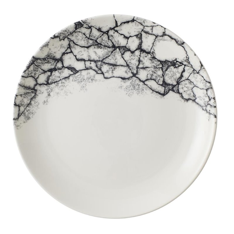 Assiettes rondes Churchill Kintsugi Accents Quartz Black Evolve 217mm (Lot de 12) - Gastronoble - CU666