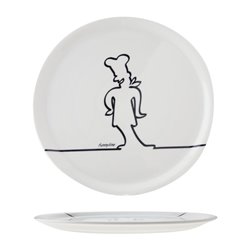 Assiettes &agrave; pizza blanches avec silhouette noire Cosy & Trendy 31cm (lot de 6) - Gastronoble - CX013