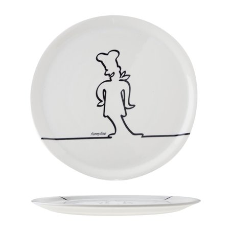 Assiettes &agrave; pizza blanches avec silhouette noire Cosy & Trendy 31cm (lot de 6) - Gastronoble - CX013