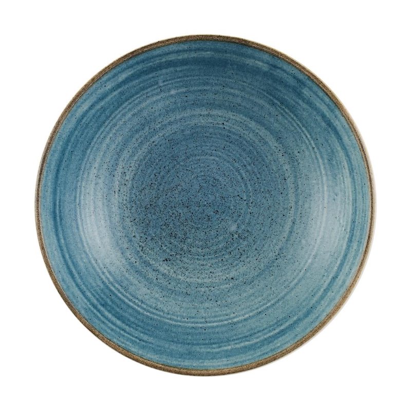 Assiettes coupes rondes Churchill Stonecast Raw Teal 182mm (Lot de 12) - Gastronoble - CX660