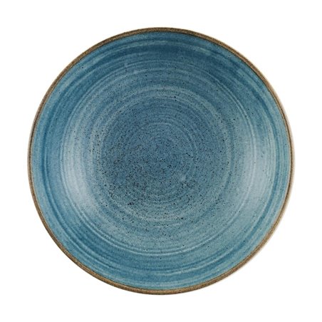 Assiettes coupes rondes Churchill Stonecast Raw Teal 182mm (Lot de 12) - Gastronoble - CX660