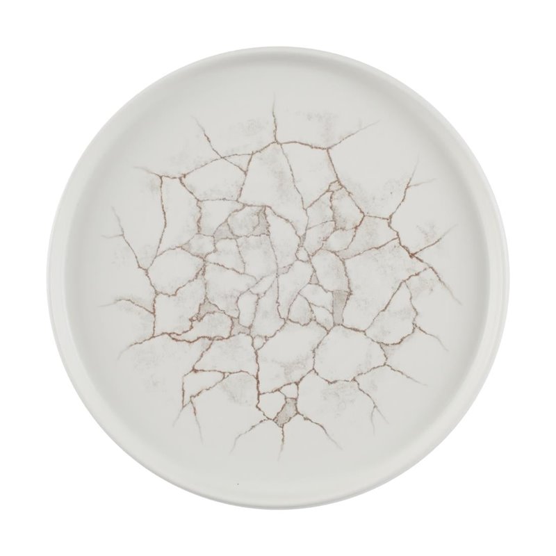 Assiettes avec rebord Churchill Studio Prints Kintsugi Agate Grey 260mm (Lot de 6) - Gastronoble - CX677