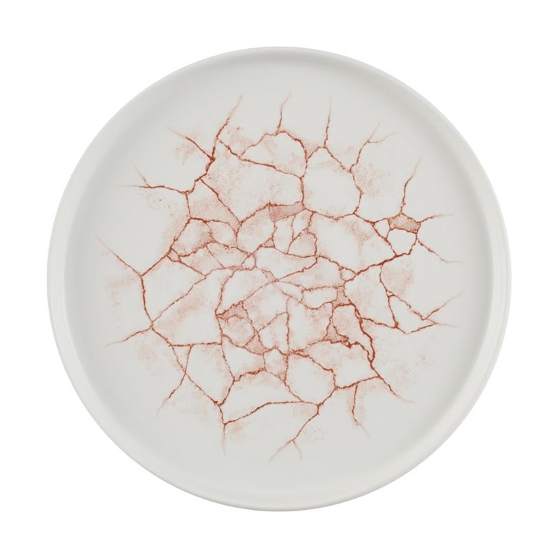 Assiettes avec rebord Churchill Studio Prints Kintsugi Coral 260mm (Lot de 6) - Gastronoble - CX689