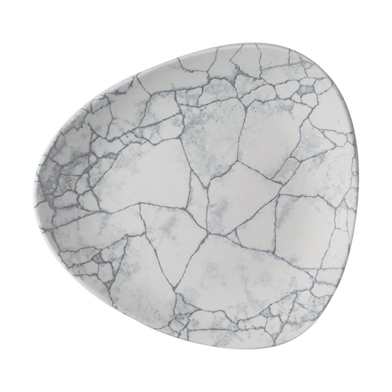 Assiettes triangulaires Churchill Studio Prints Kintsugi Pearl Lotus Grey 254mm (Lot de 12) - Gastronoble - CX692