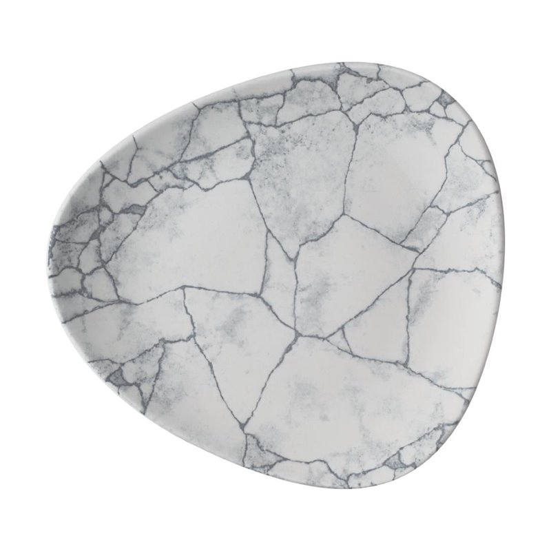 Assiettes triangulaires Churchill Studio Prints Kintsugi Pearl Lotus Grey 178mm (Lot de 12) - Gastronoble - CX693