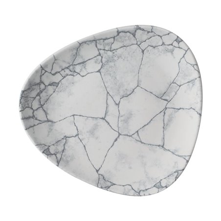 Assiettes triangulaires Churchill Studio Prints Kintsugi Pearl Lotus Grey 228mm (Lot de 12) - Gastronoble - CX694