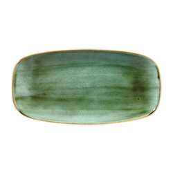 Assiettes oblongues Churchill Stonecast Samphire Green 153 x 298mm (Lot de 12) - Gastronoble - CY100