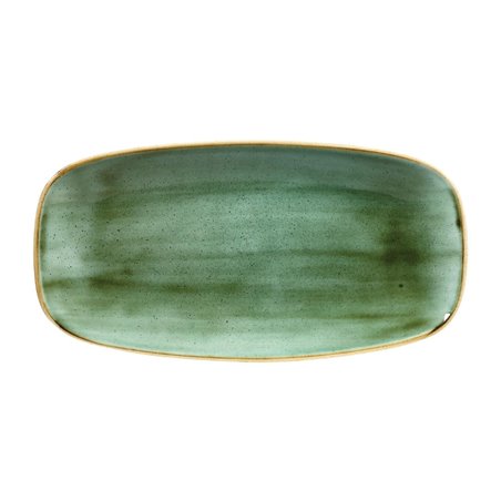 Assiettes oblongues Churchill Stonecast Samphire Green 153 x 298mm (Lot de 12) - Gastronoble - CY100