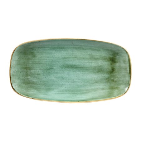 Assiettes oblongues Churchill Stonecast Samphire Green 189 x 355mm (Lot de 6) - Gastronoble - CY101