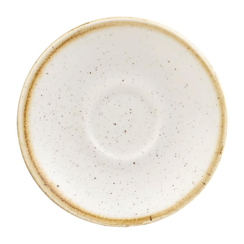 Soucoupes pour tasses &agrave; espresso Churchill&nbsp; Stonecast Barley White 118mm (Lot de 12) - Gastronoble - CY863