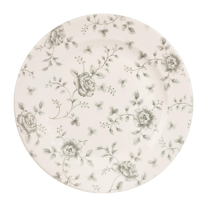 Assiettes plates Churchill Vintage Prints Rose ChintzGrey 276mm (Lot de 6) - Gastronoble - DA665
