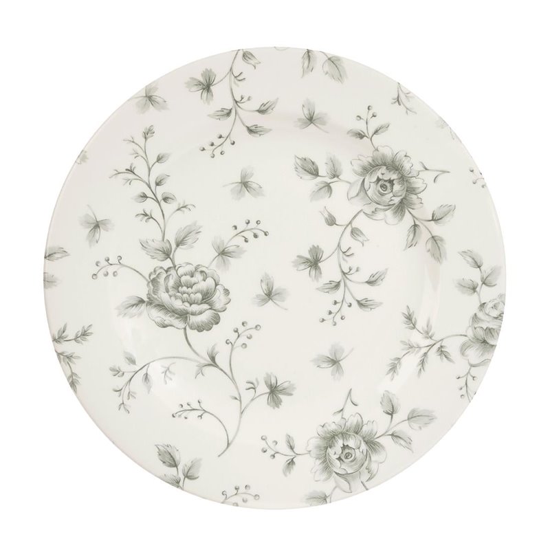 Assiettes plates Churchill Vintage Prints Rose ChintzGrey 210mm (Lot de 6) - Gastronoble - DA666