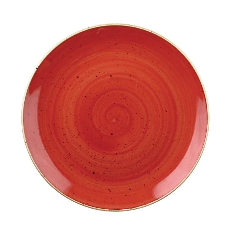 Assiettes coupes rondes Churchill Stonecast Berry Red 248mm (Lot de 12) - Gastronoble - DB064