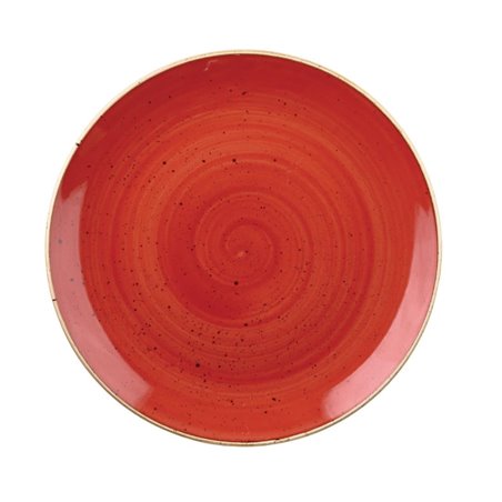 Assiettes coupes rondes Churchill Stonecast Berry Red 248mm (Lot de 12) - Gastronoble - DB064