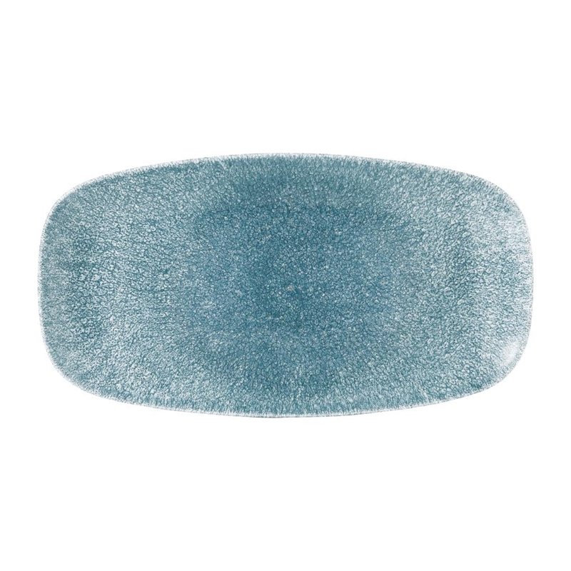 Assiettes oblongues Churchill Studio Prints Raku Oblong Topaz Blue 298mm (Lot de 12) - Gastronoble - DE881