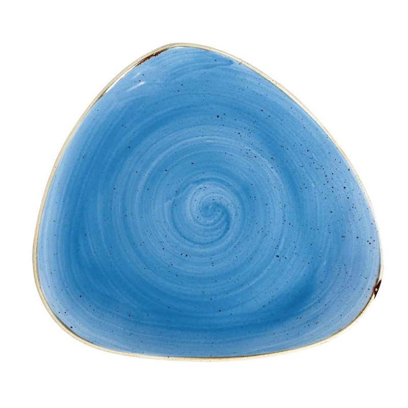 Assiettes triangulaires Churchill Stonecast Cornflower Blue 311mm (Lot de 6) - Gastronoble - DF768