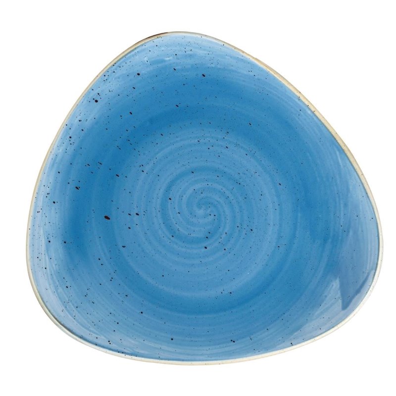 Assiettes triangulaires Churchill Stonecast Cornflower Blue 197mm (Lot de 12) - Gastronoble - DF771
