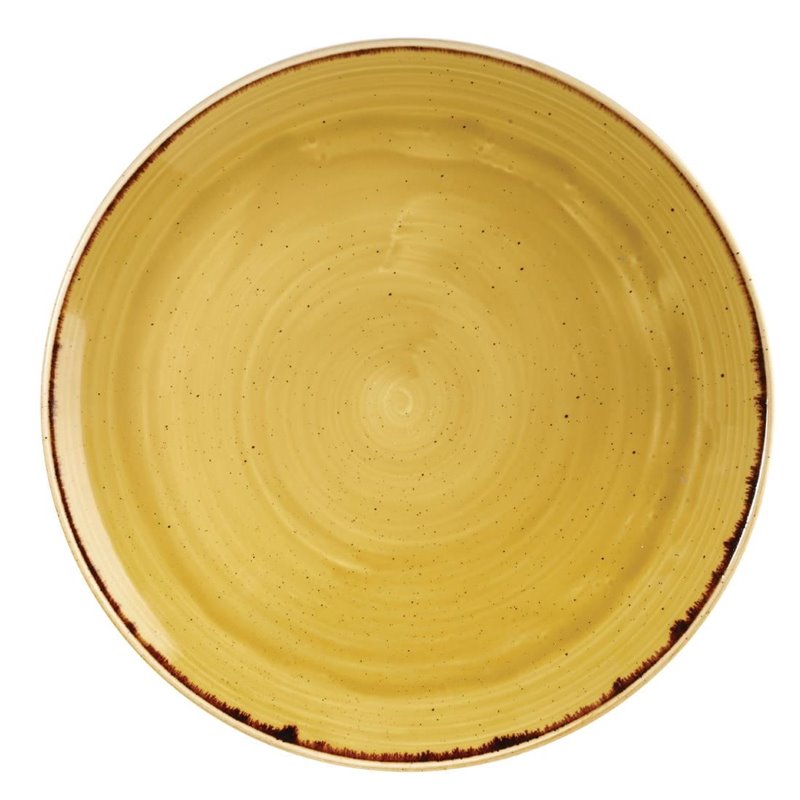 Assiettes rondes Churchill Stonecast Mustard Seed Yellow 288mm (Lot de 12) - Gastronoble - DF784