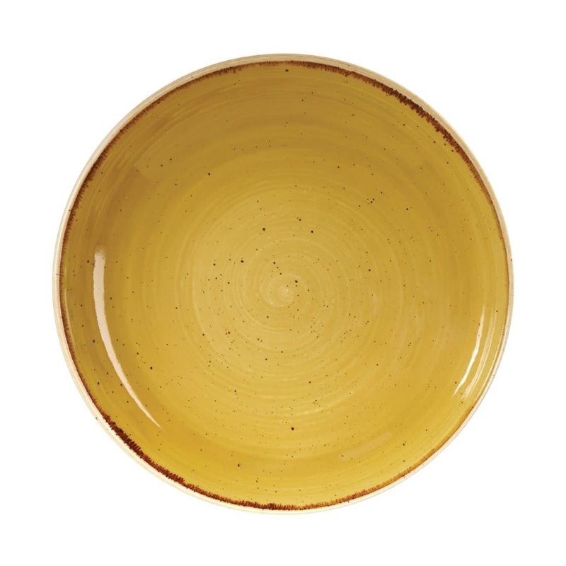 Assiettes coupes rondes Churchill Stonecast Mustard Seed Yellow 248mm (Lot de 12) - Gastronoble - DF787