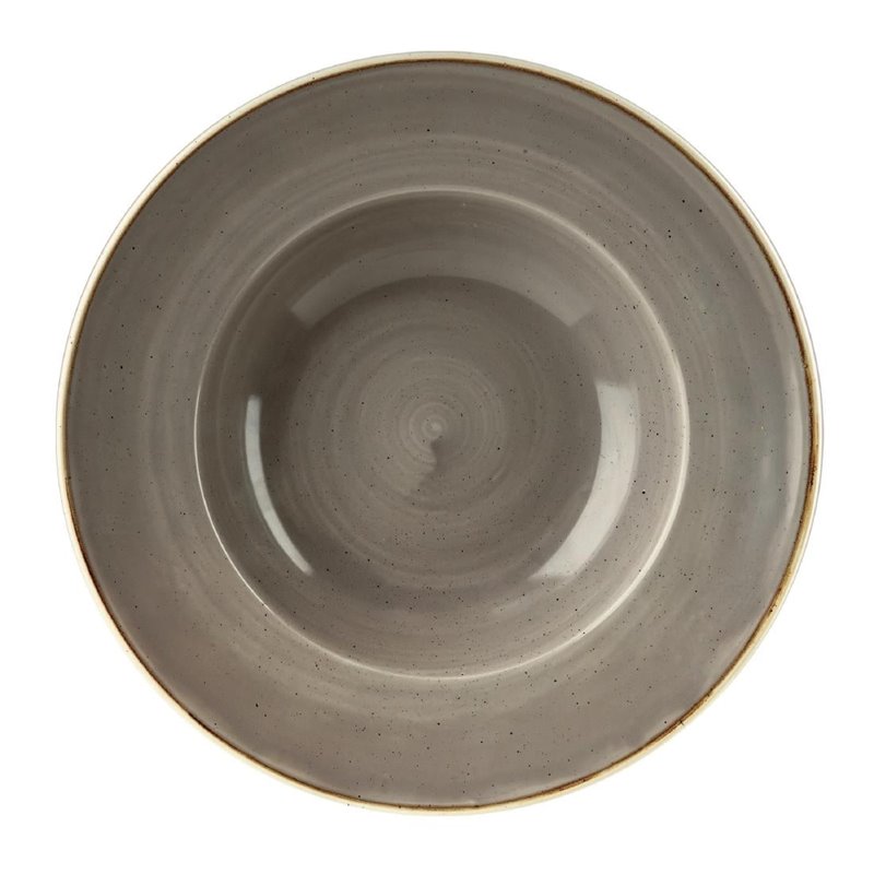 Bols &agrave; bord large Churchill Stonecast Peppercorn Grey 240mm (Lot de 12) - Gastronoble - DF797