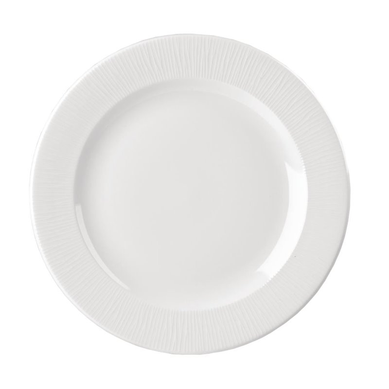 Assiettes &agrave; bord large Churchill Bamboo 280mm (Lot de 12) - Gastronoble - DK429
