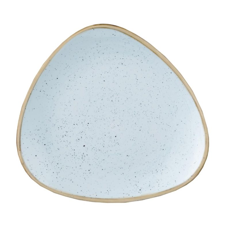 Assiettes triangulaires Churchill Stonecast Duck Egg Blue 315mm (Lot de 6) - Gastronoble - DK506