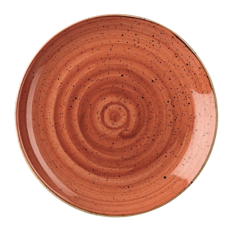Assiettes rondes Churchill Stonecast Spiced Orange 217mm (Lot de 12) - Gastronoble - DK537