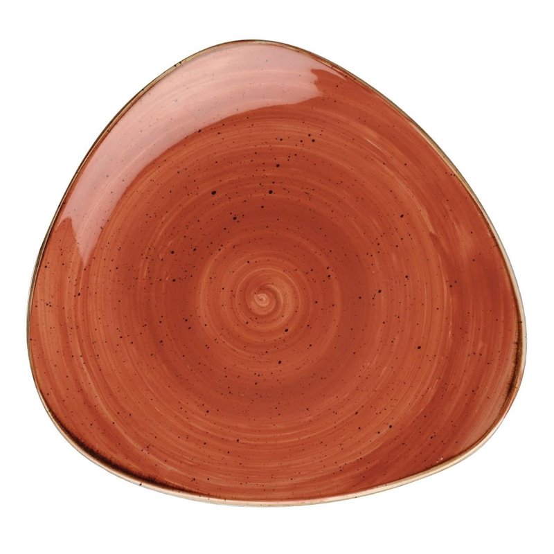 Assiettes triangulaires Churchill Stonecast Spiced Orange 315mm (Lot de 6) - Gastronoble - DK541