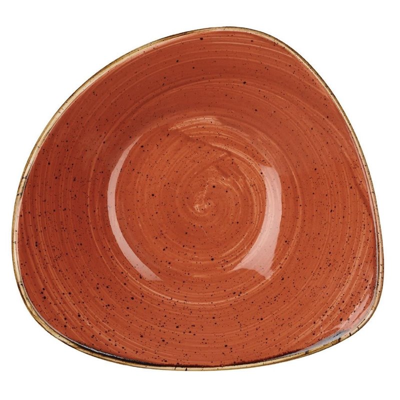 Bols triangulaires Churchill Stonecast Spiced Orange 235mm (Lot de 12) - Gastronoble - DK542