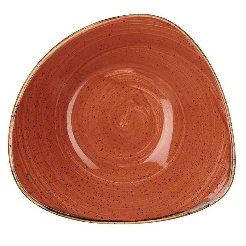 Bols triangulaires Churchill Stonecast Spiced Orange 200mm (Lot de 12) - Gastronoble - DK543