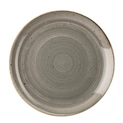 Assiettes rondes Churchill Stonecast Peppercorn Grey 217mm (Lot de 12) - Gastronoble - DK554