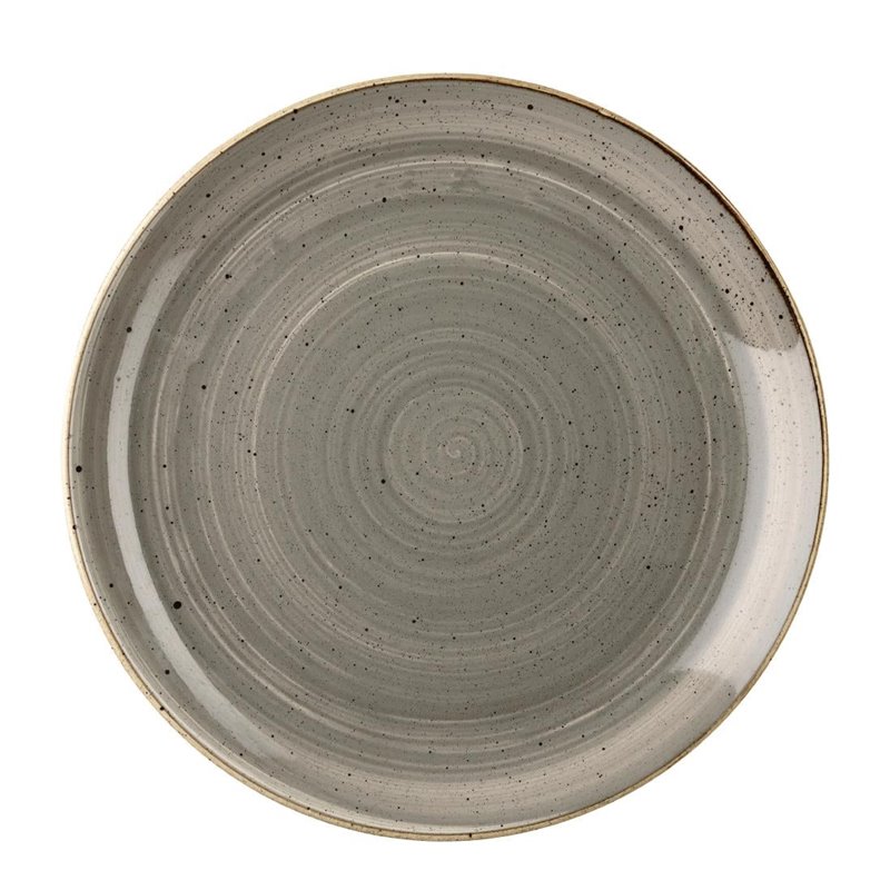 Assiettes rondes Churchill Stonecast Peppercorn Grey 217mm (Lot de 12) - Gastronoble - DK554
