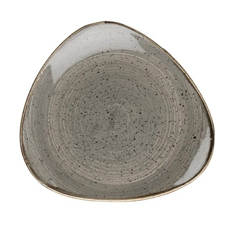 Assiettes triangulaires Churchill Stonecast Peppercorn Grey 305mm (Lot de 6) - Gastronoble - DK558