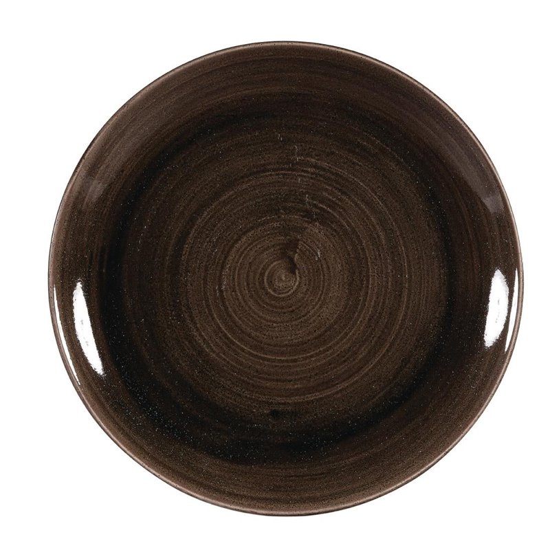 Assiettes avec rebord Churchill Stonecast Patina Black 260mm (Lot de 12) - Gastronoble - DR651