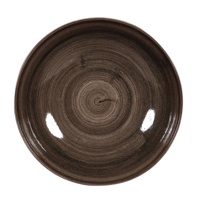Assiettes avec rebord Churchill Stonecast Patina Black 217mm (Lot de 12) - Gastronoble - DR652