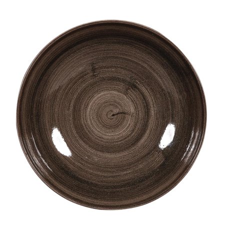 Assiettes avec rebord Churchill Stonecast Patina Black 217mm (Lot de 12) - Gastronoble - DR652