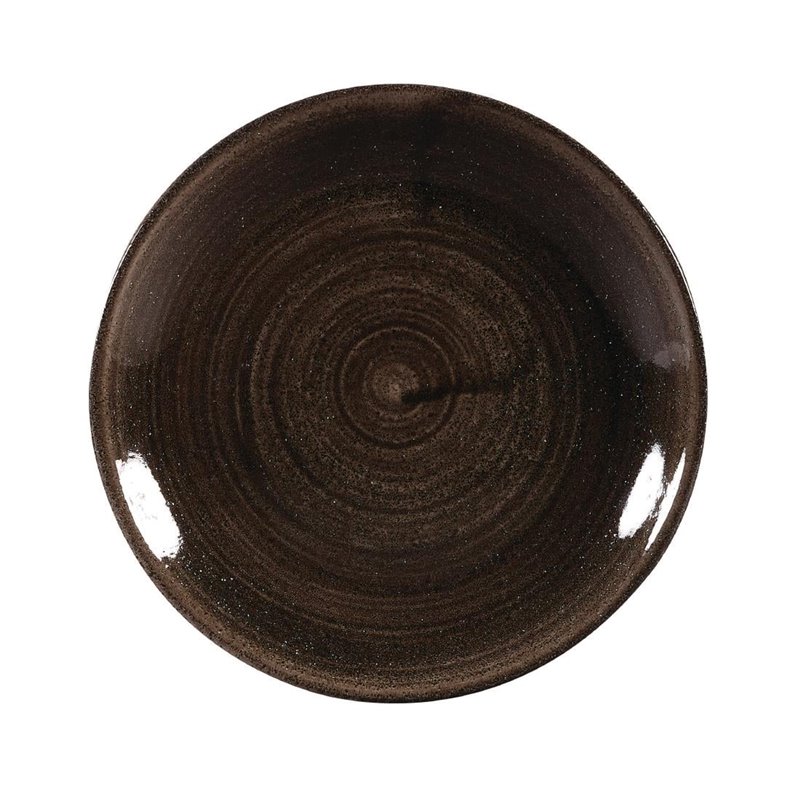Assiettes avec rebord Churchill Stonecast Patina Black 165mm (Lot de 12) - Gastronoble - DR653