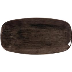 Assiettes oblongues Churchill Stonecast Patina Black 298mm (Lot de 12) - Gastronoble - DR658