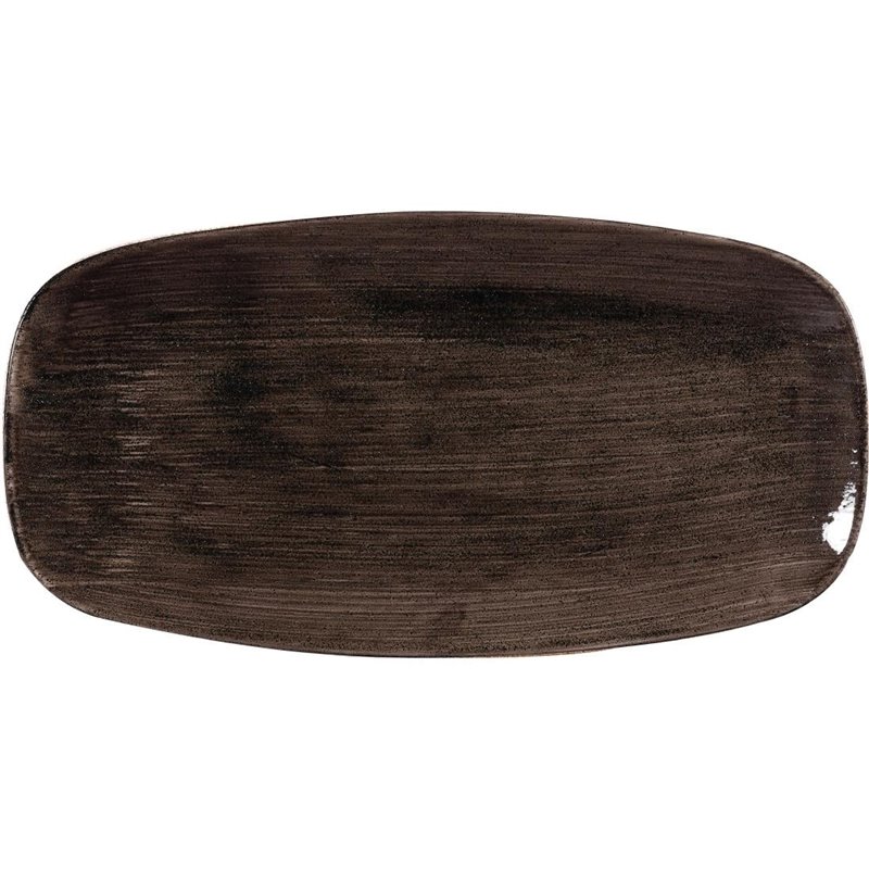 Assiettes oblongues Churchill Stonecast Patina Black 298mm (Lot de 12) - Gastronoble - DR658